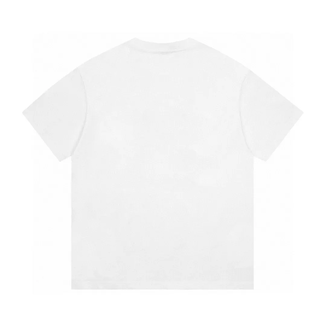 Balenciaga 做舊字母印花圓領短袖T恤 白色