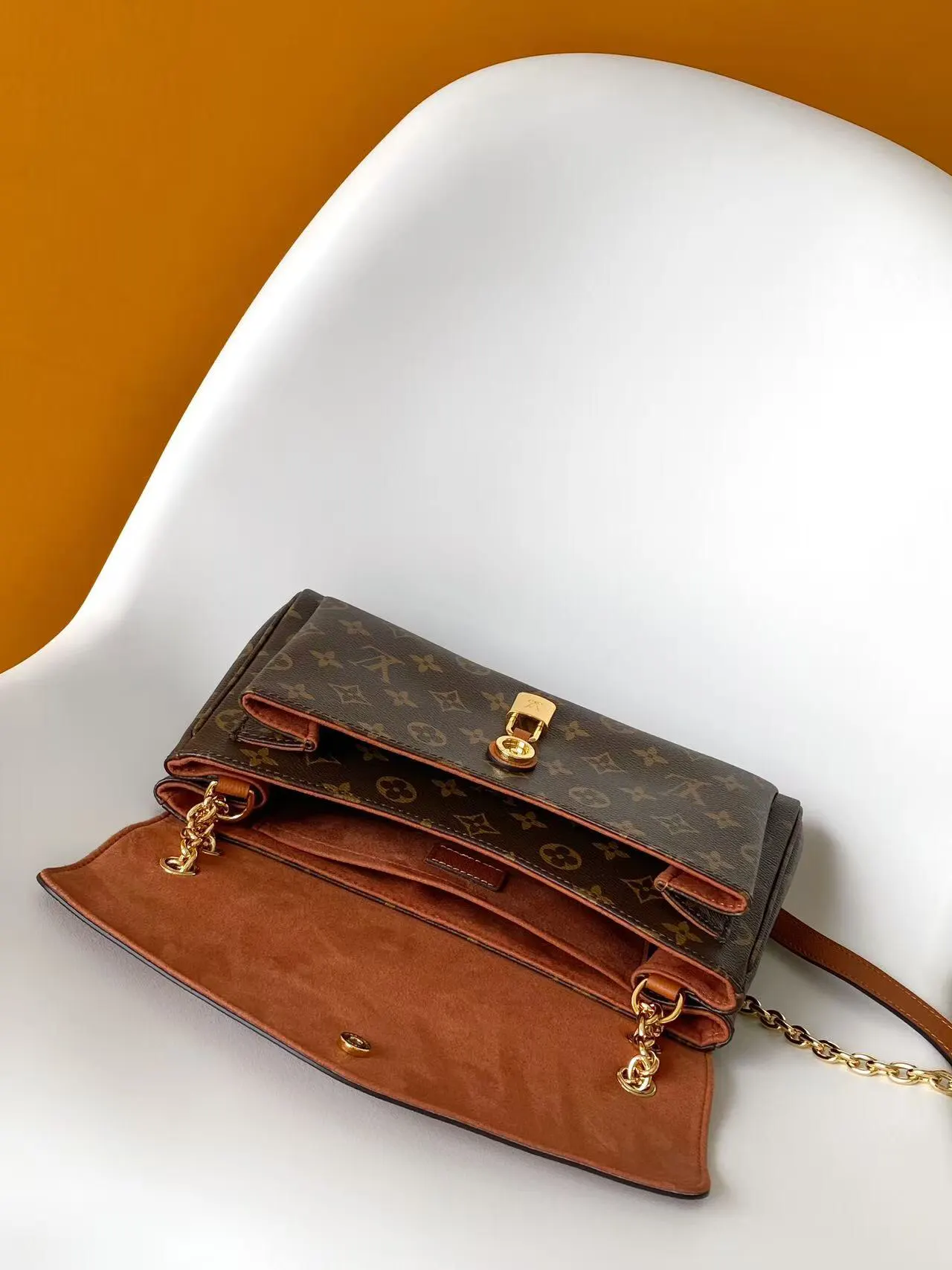 Louis Vuitton Black Brown Chain Bag Canvas Image 9 Louis Vuitton Black Brown Chain Bag Canvas Image 9