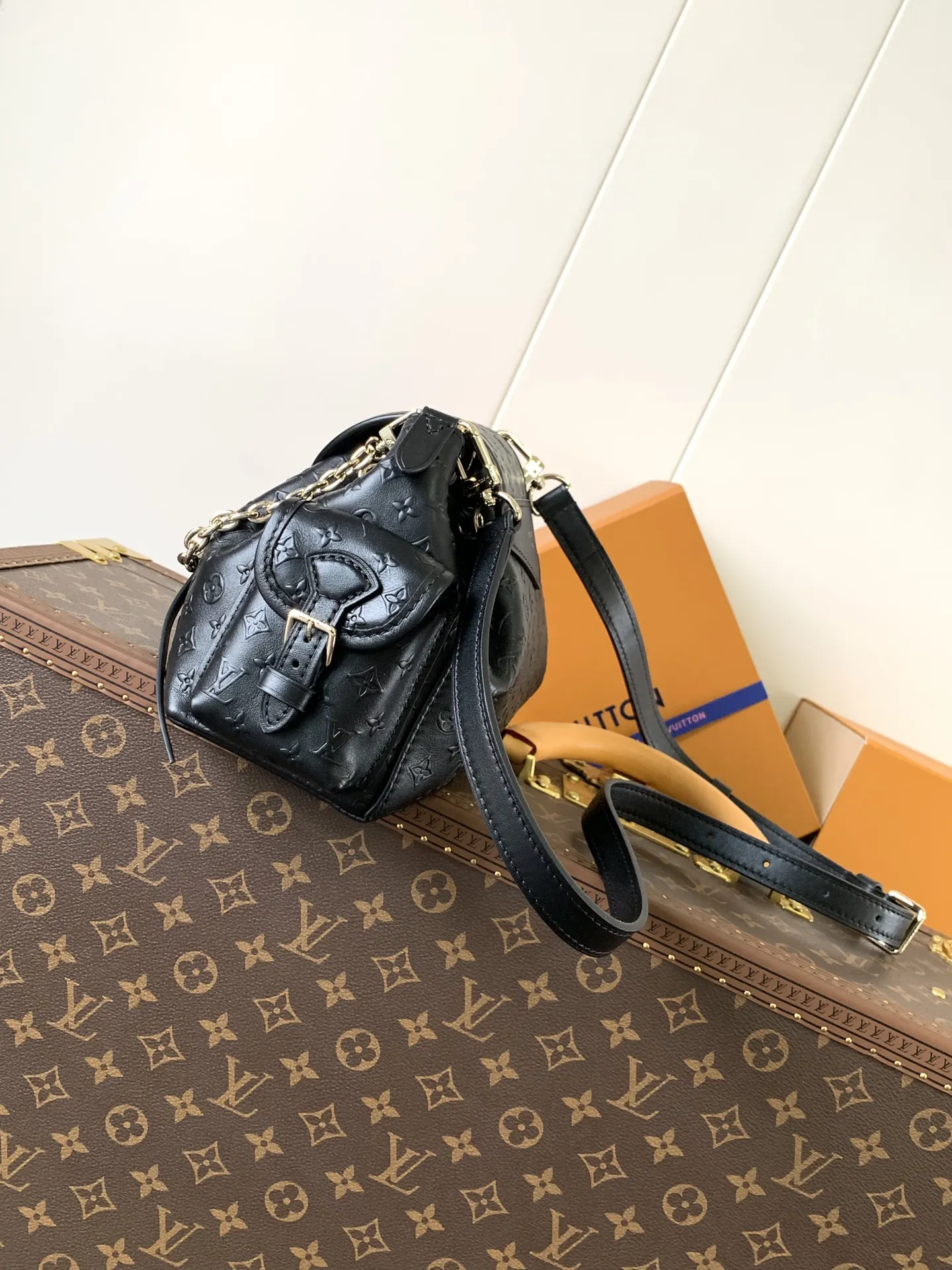 Louis Vuitton Black Chain Bag Leather