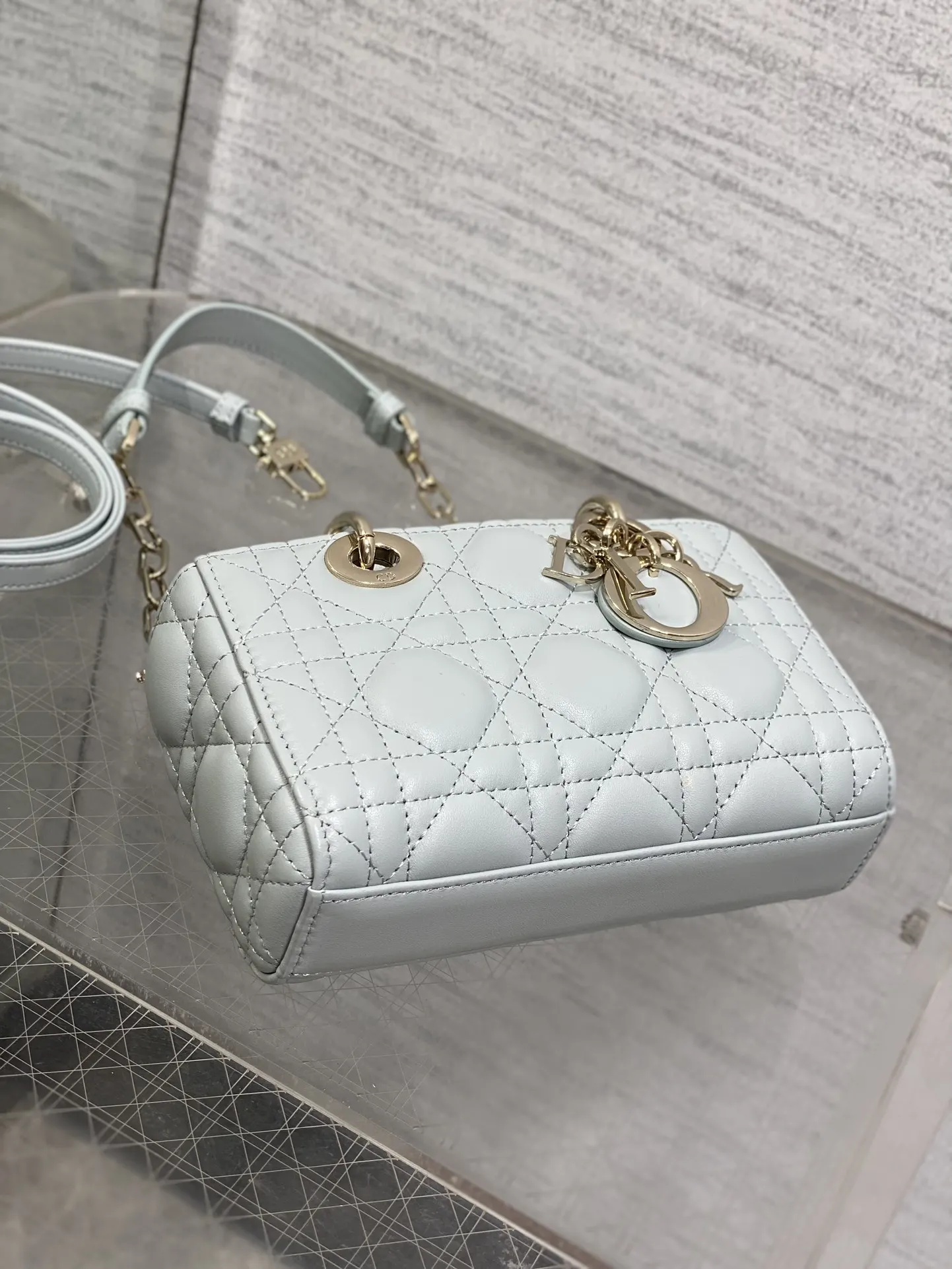 Dior 羊皮 进口 羊皮横款迷你戴妃包 Joy bag羊皮 鏈條包 精致鏈條款