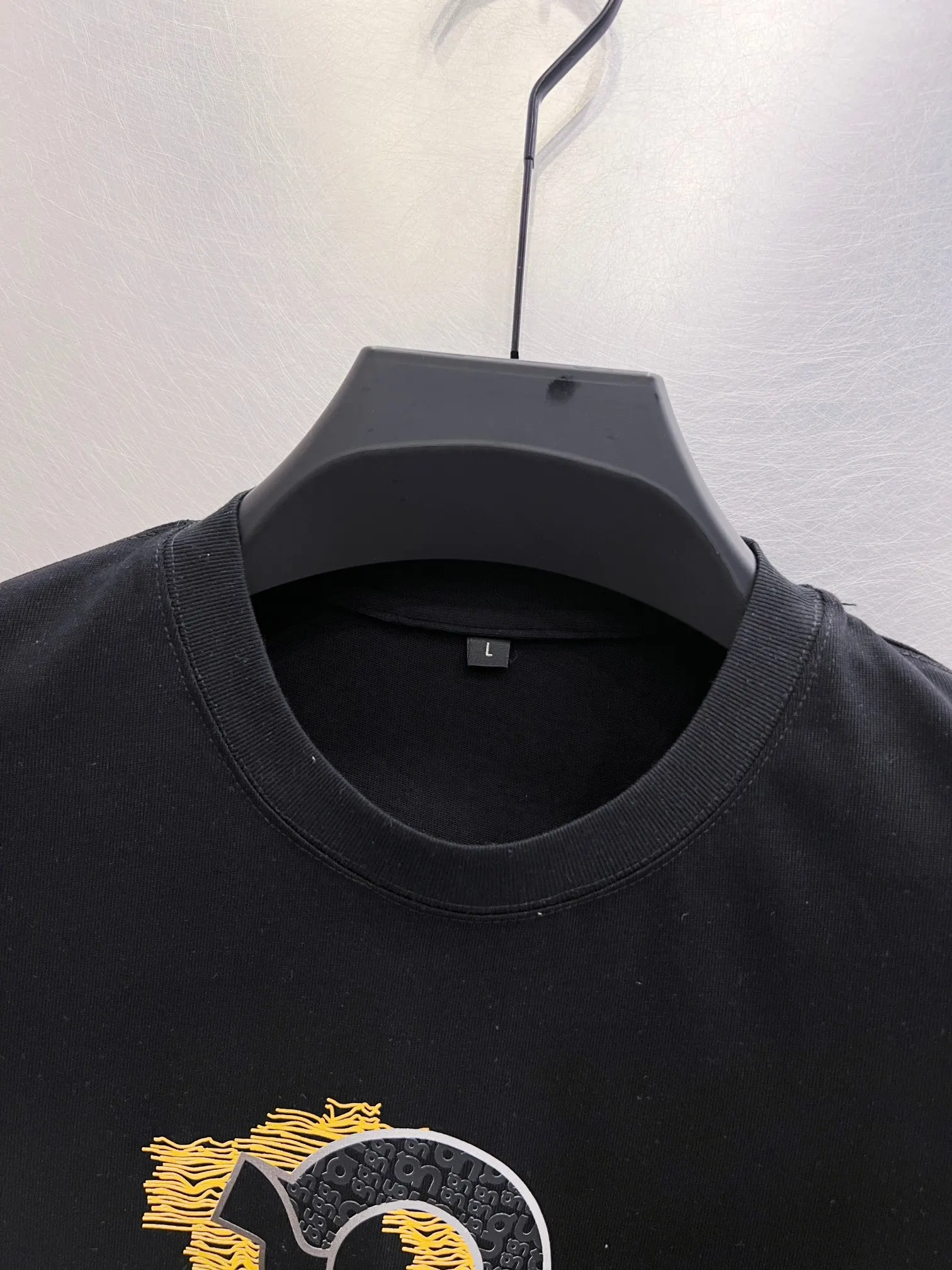 Dior 黑色短袖T恤 面料细节款