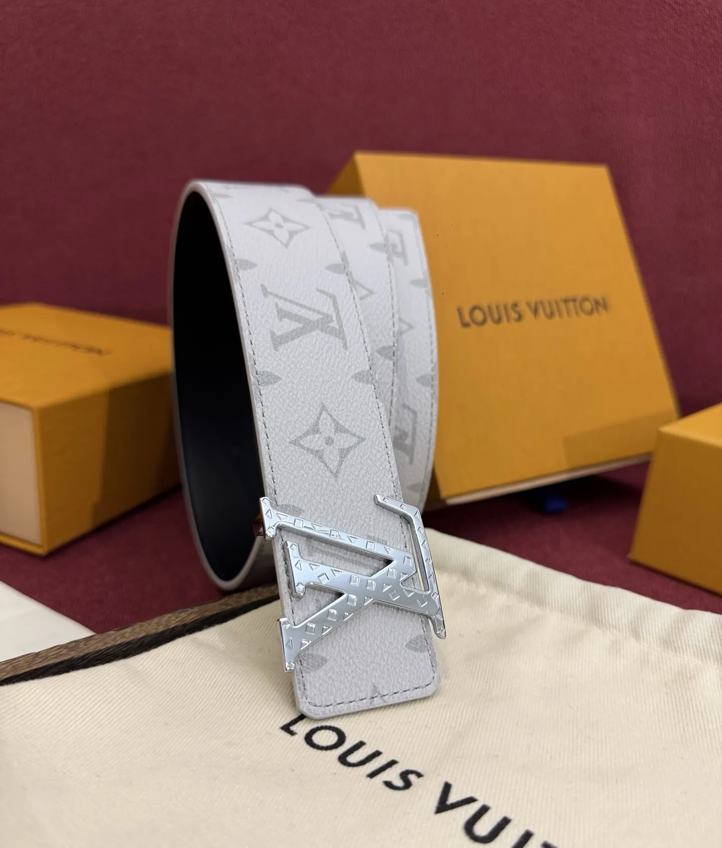 LV 银白压纹双面腰带 商务百搭款｜ORBUYBAG 岚奢包高端时尚精品