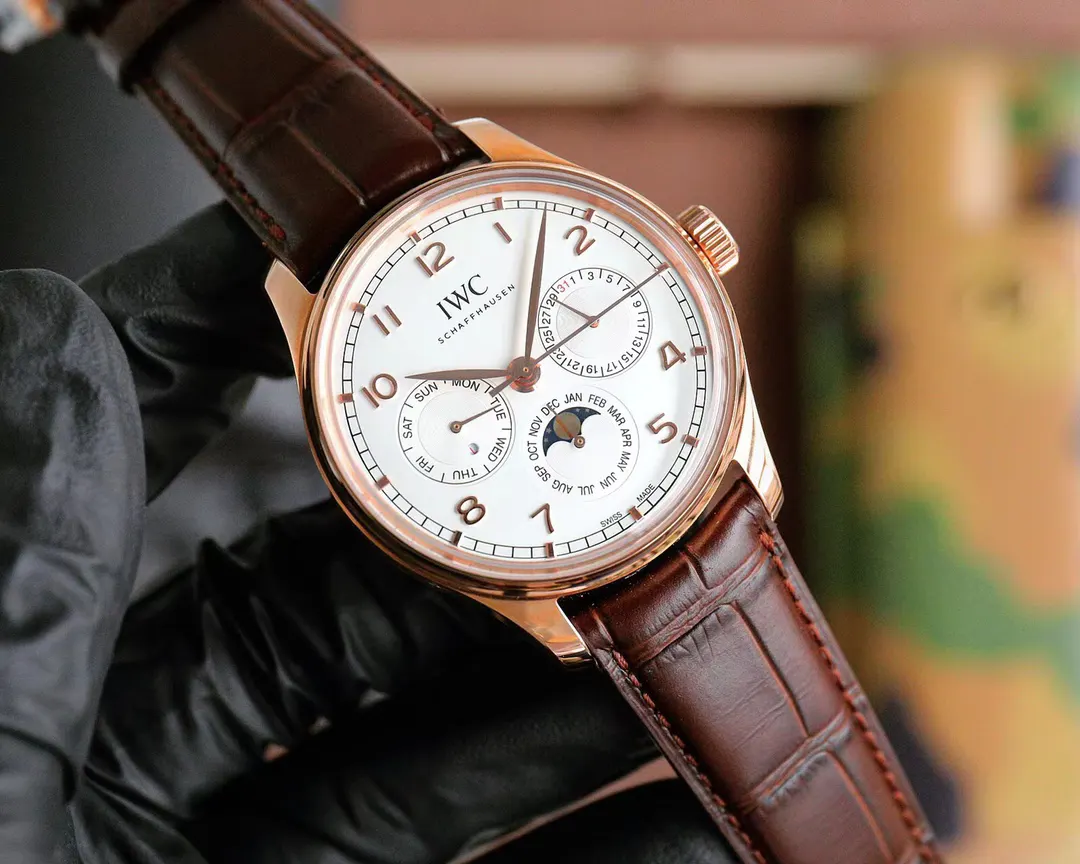 小牛皮 表带扣 意大利小牛皮搭 IWC 级别折叠扣和针扣 手錶 經典腕表款