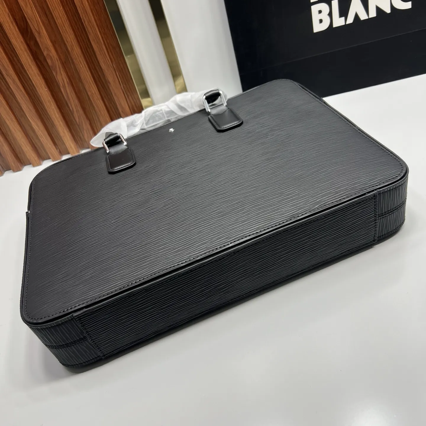 Black Briefcase Business Commuter Leather