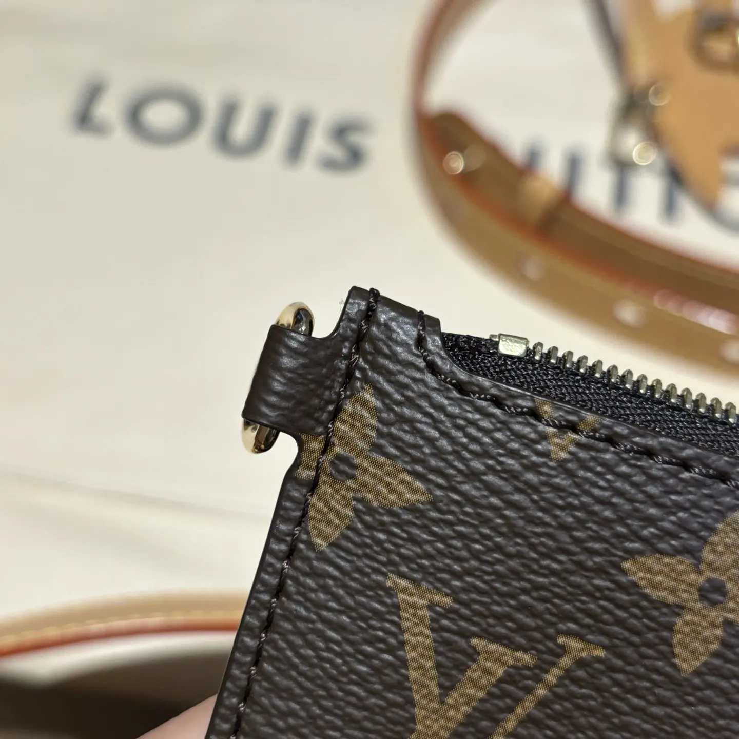 Monogram Organizer Pouch Travel Leather
