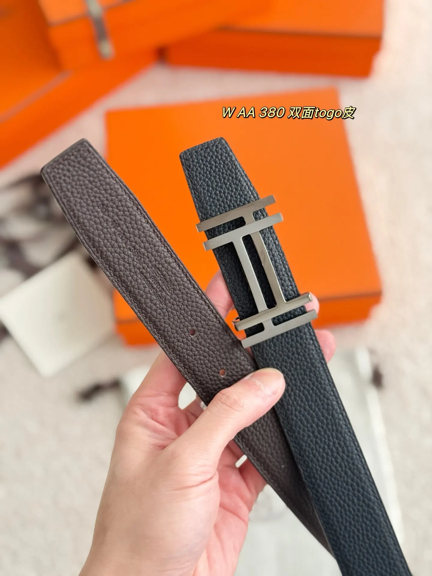 Hermès Togo牛皮 腰带 精致配饰
