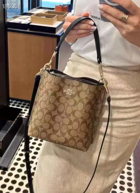 Monogram Bucket Bag Casual Leather