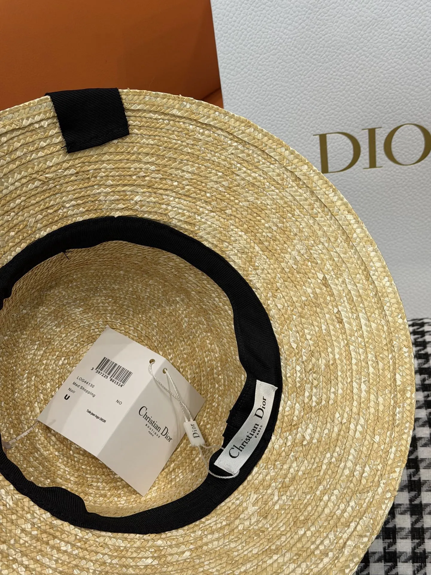 Dior 草编渔夫帽 黑色饰带 帽子