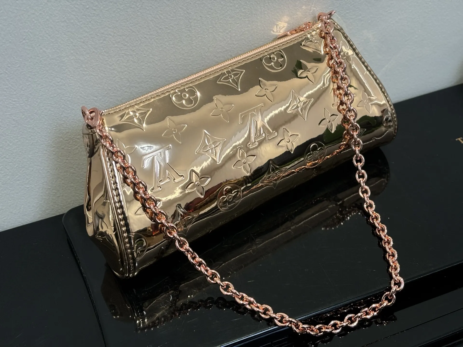 Louis Vuitton Pochette Gold Monogram Chain Bag