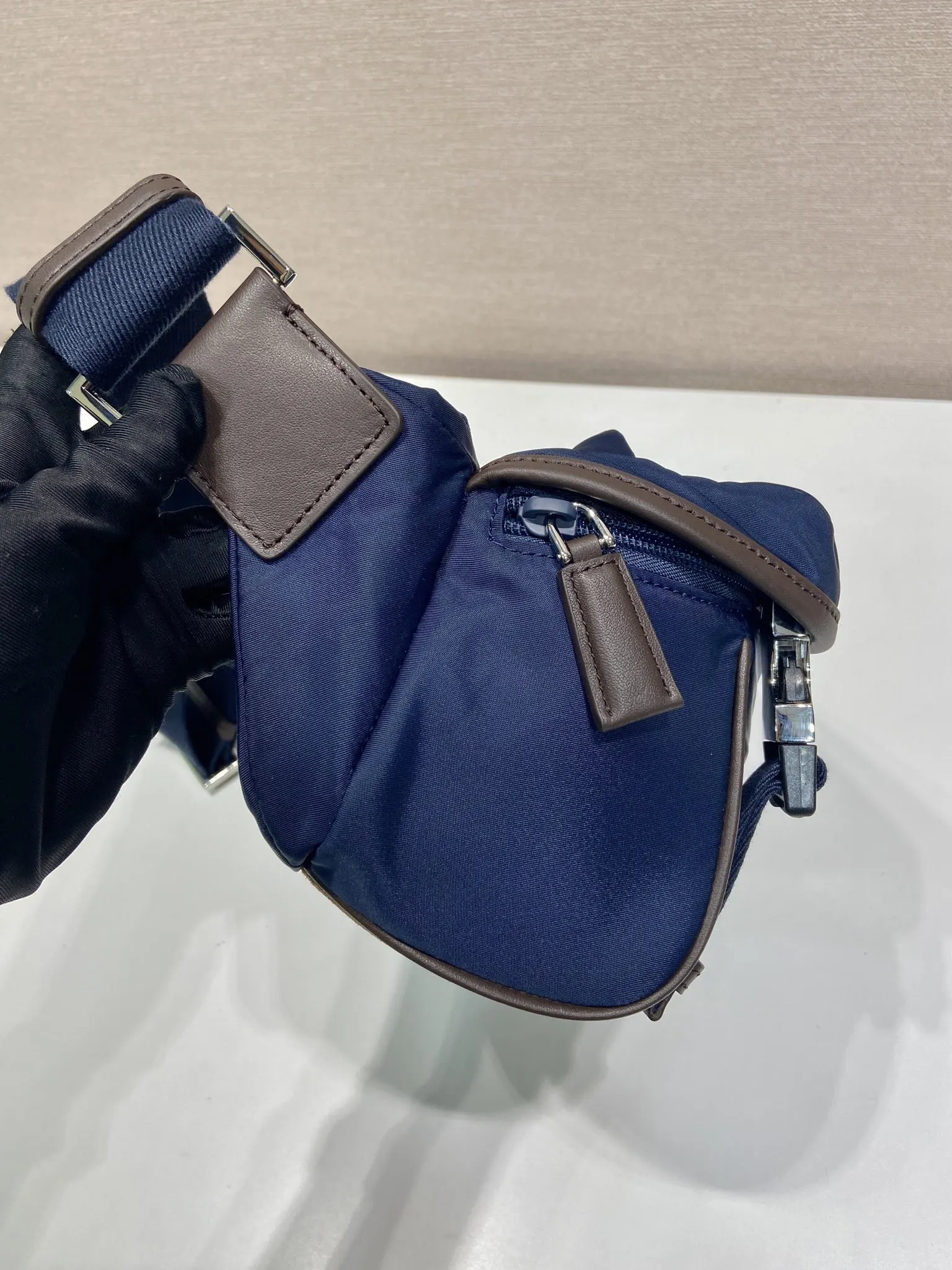 Prada Re-Nylon Mini Leather Crossbody Bag