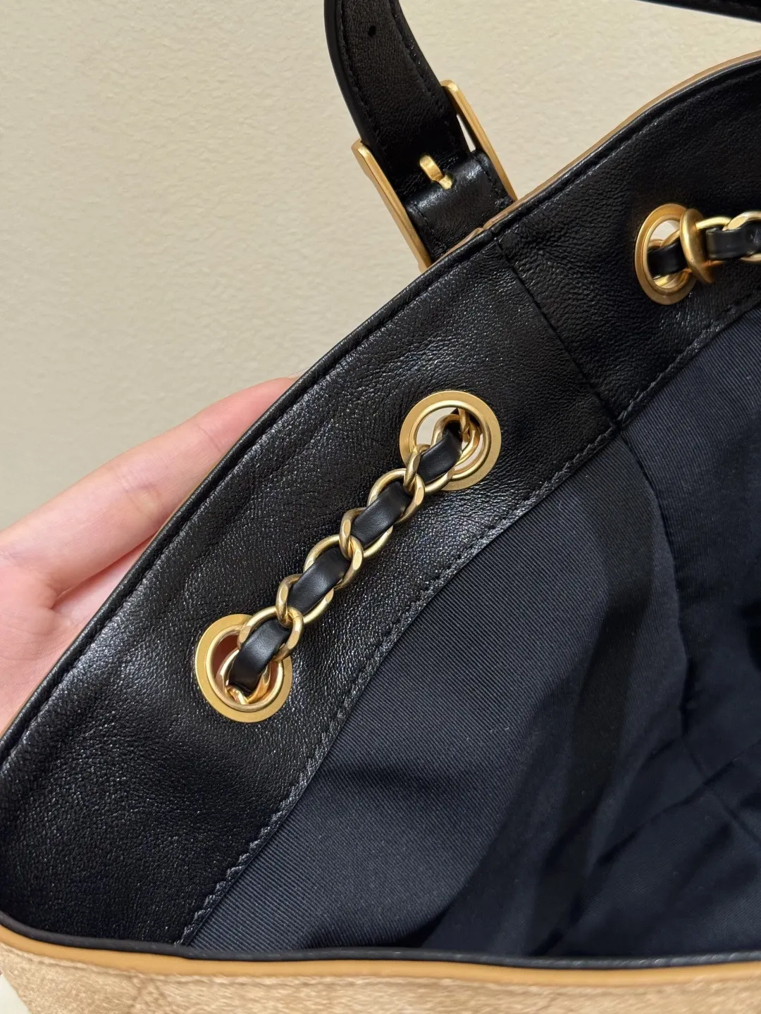 Chanel Lambskin Hobo Underarm Bag One Shoulder Back