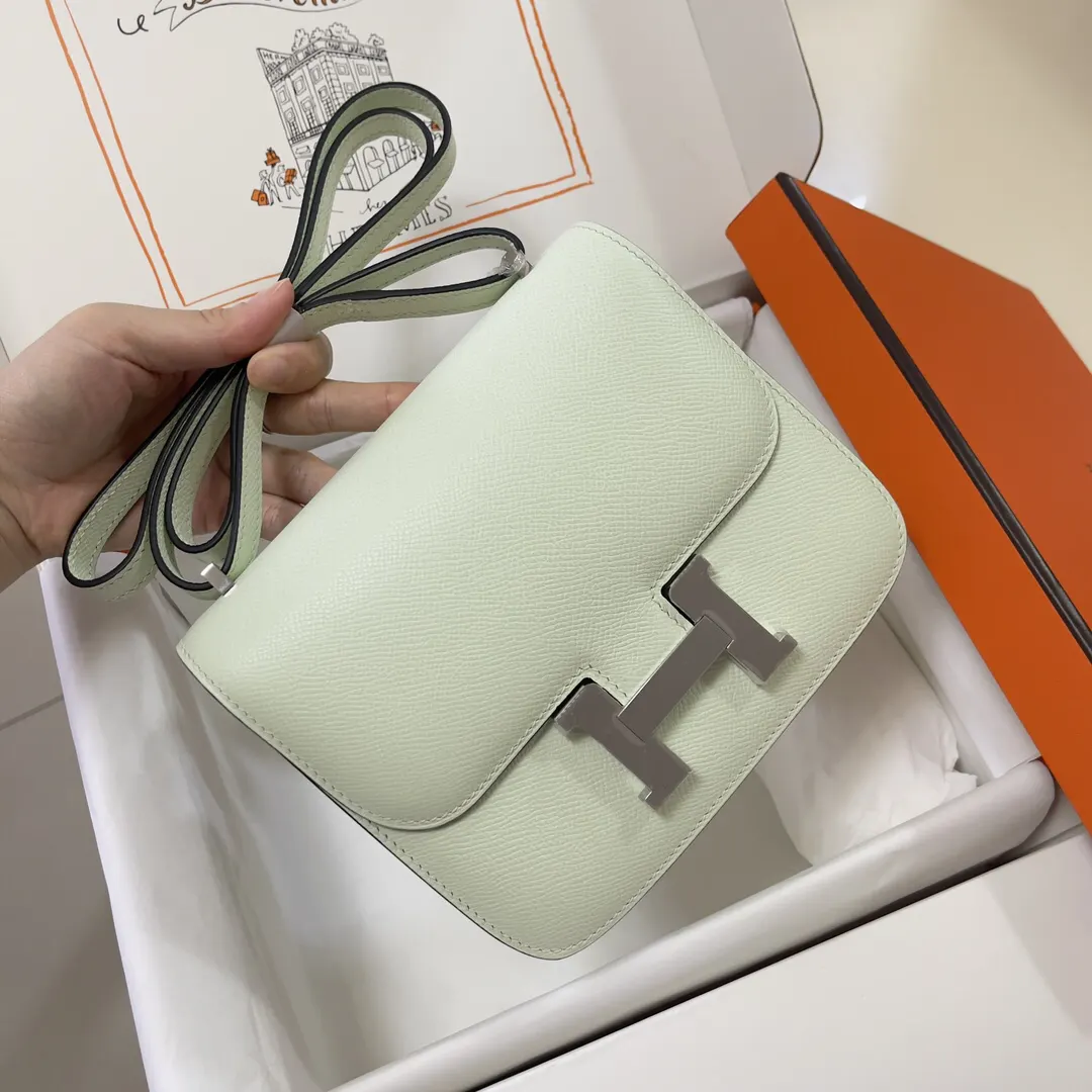 Hermès Constance 气泡绿 Epsom掌纹牛皮 斜挎包 19cm