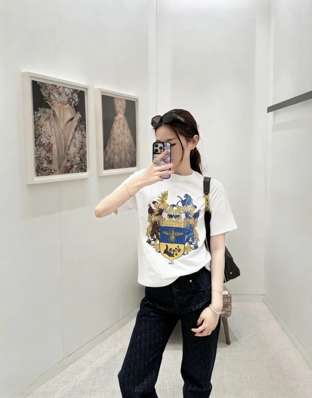 Dior 白色 刺绣 印花 短袖T恤