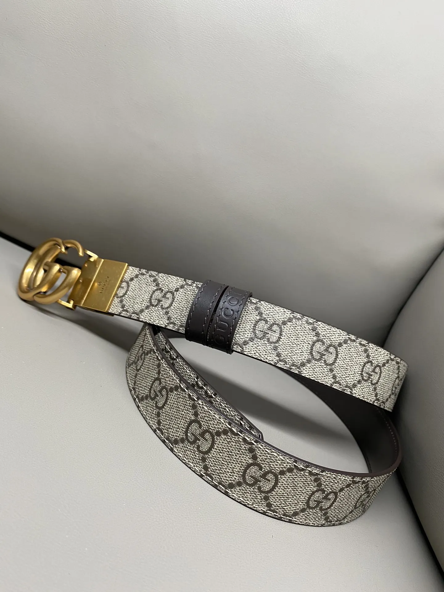 Gucci Marmont Double G Buckle Cowhide Sided Belt Image 6 Gucci Marmont Double G Buckle Cowhide Sided Belt Image 6