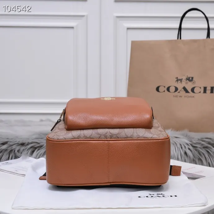 Coach 拼色 經典 經典标志C 雙肩包 实用雙肩款