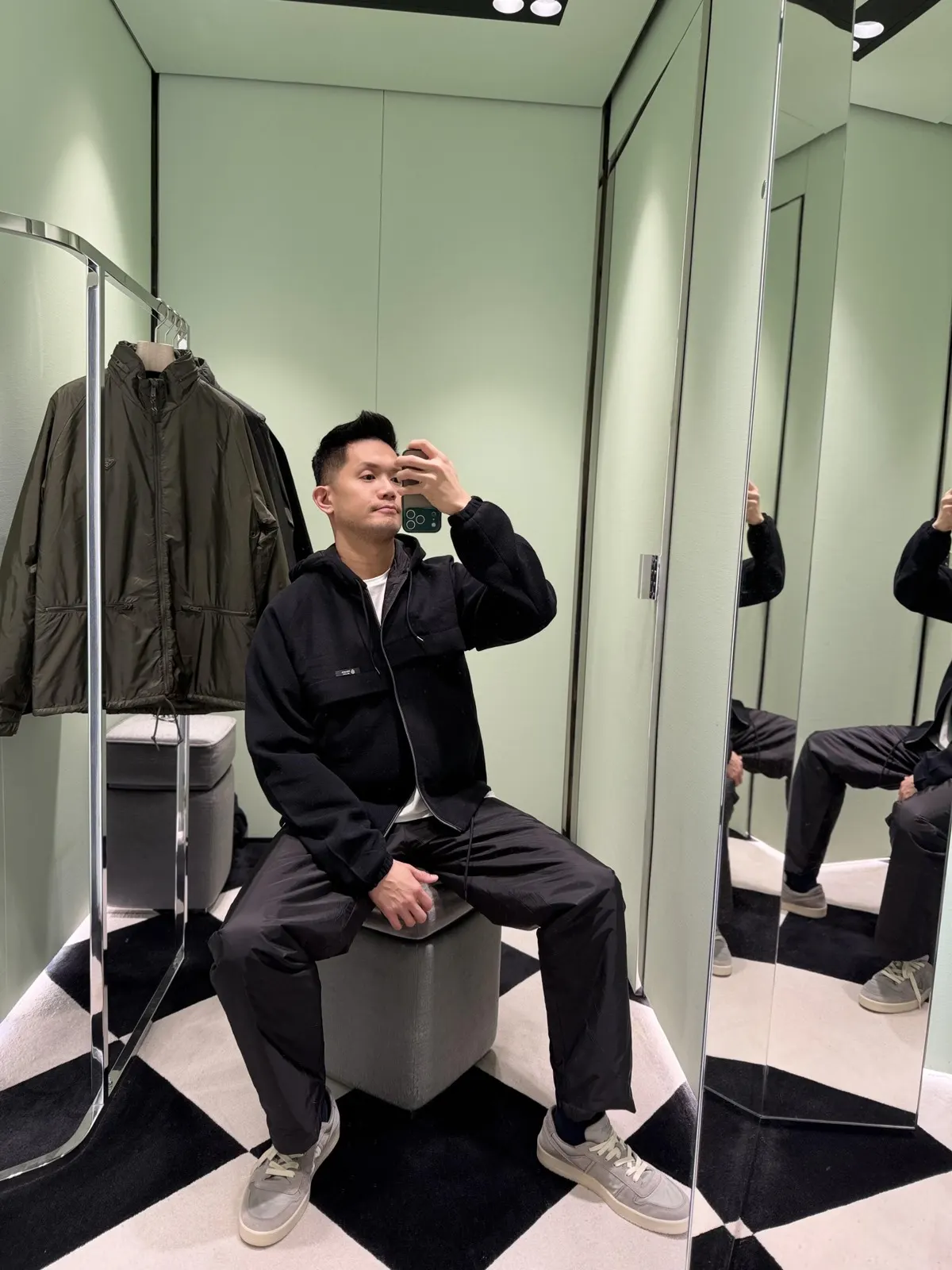 Prada 黑色 羊毛 夾克
