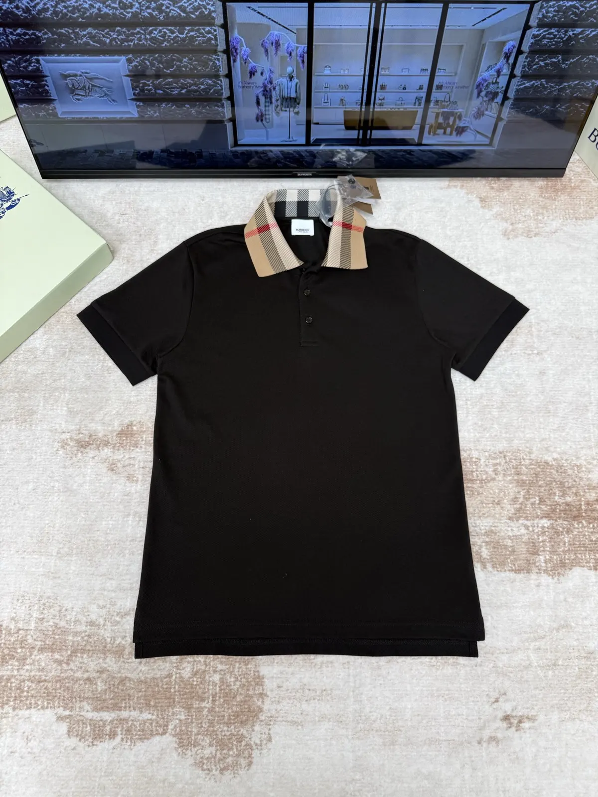 Burberry 黑色 提花 格纹 针织衫 质感针织款