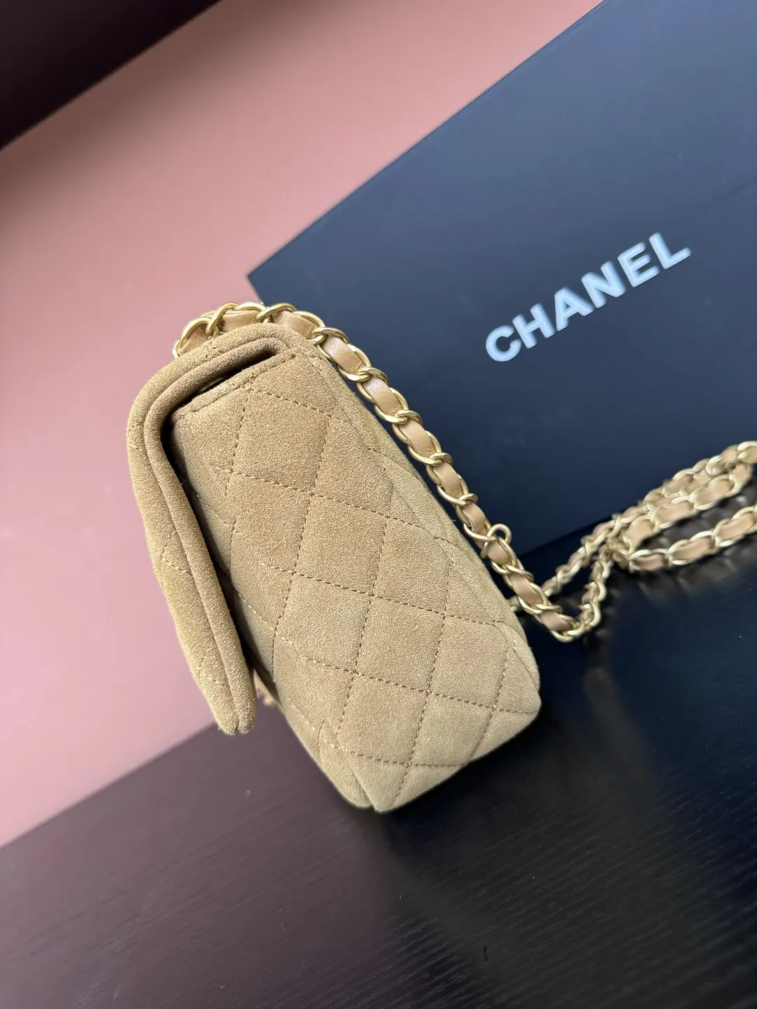 Chanel Suede Flap Chain Bag Shoulder and Crossbody Wear