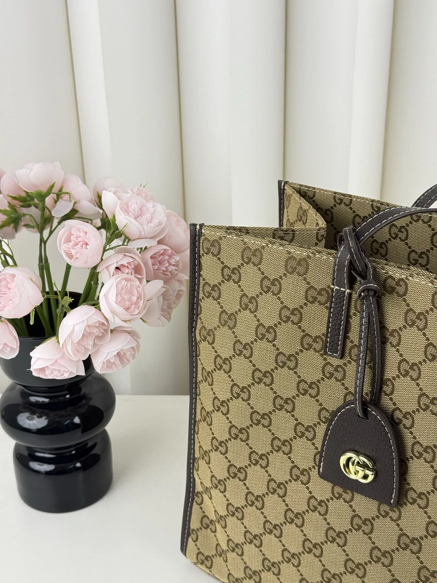 Monogram Tote Bag Vintage Classic Canvas