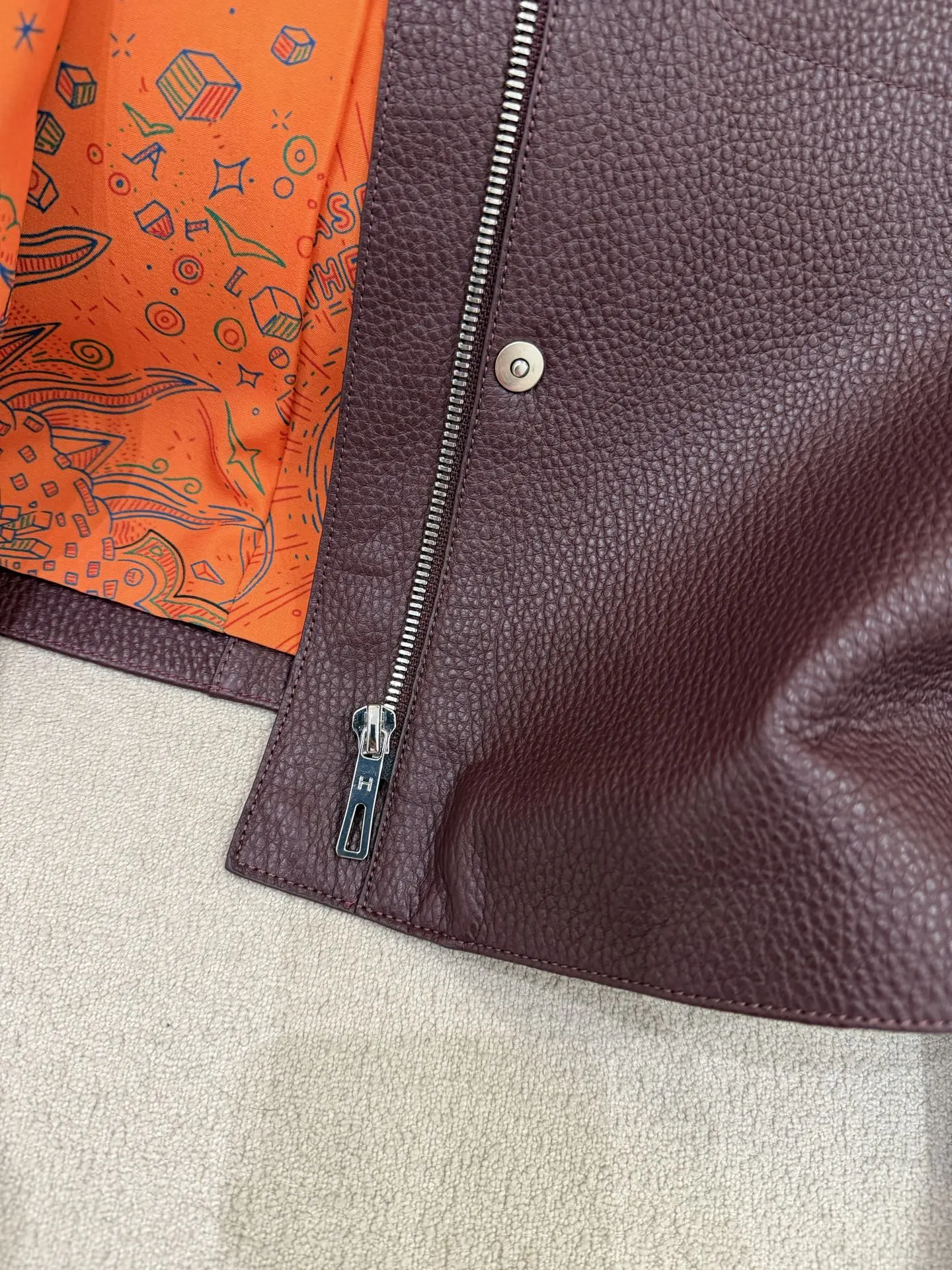 Hermès 棕色 皮革 夹克