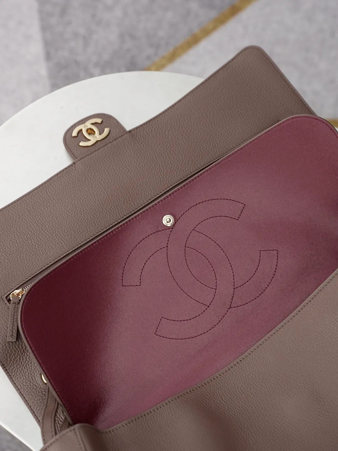 Brown Organizer Pouch Travel Leather