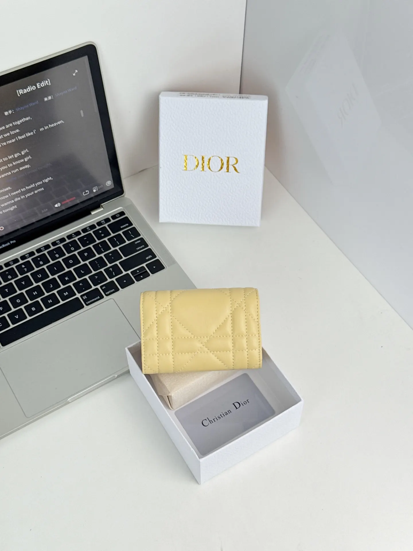 Dior 黄色牛皮卡包 精致短款钱包