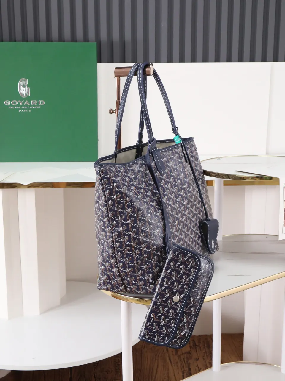 Goyard 蓝色 帆布 腋下包 复古腋下背款