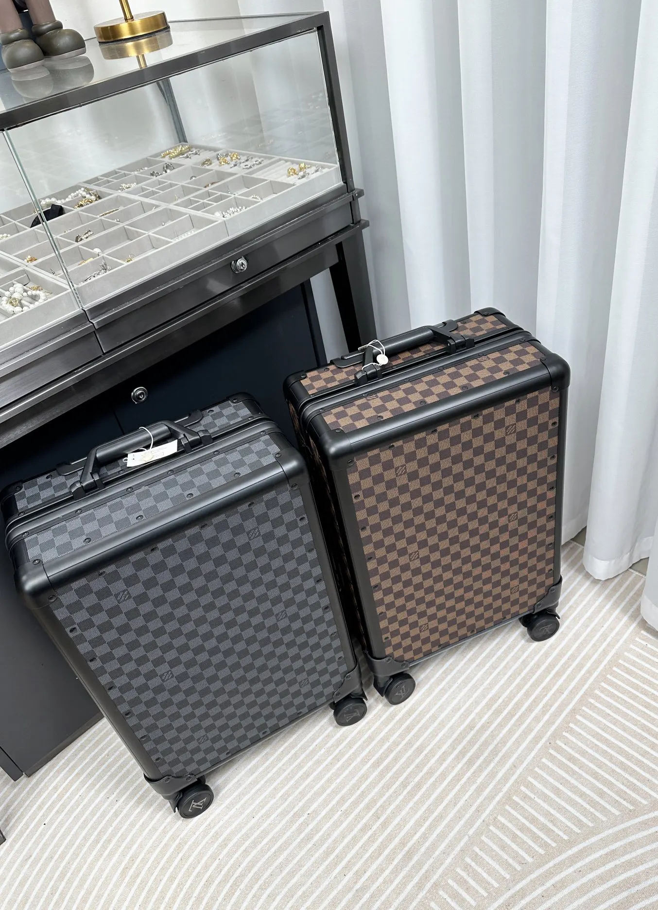 Black Monogram Suitcase Travel Lightweight Classic