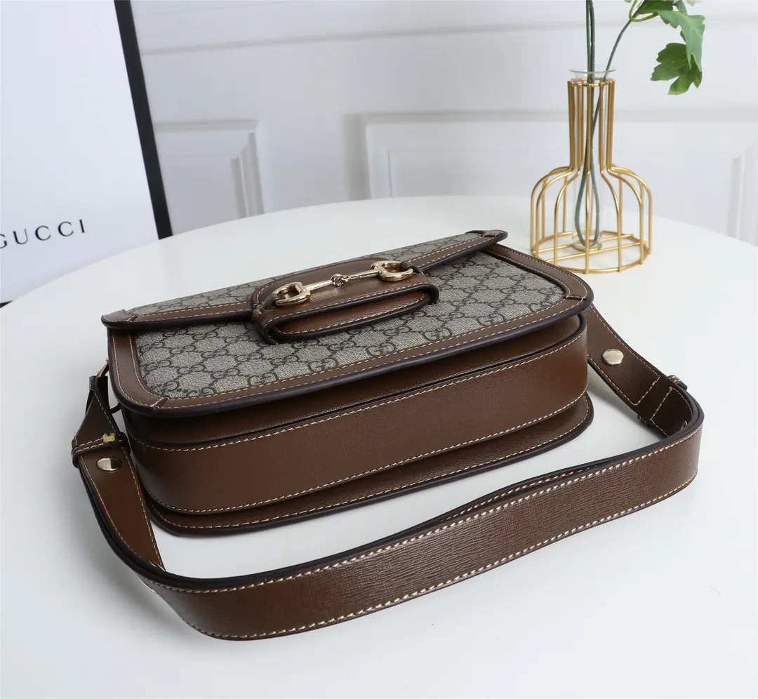 Gucci Horsebit 1955 老花马衔扣肩背包 单肩斜挎