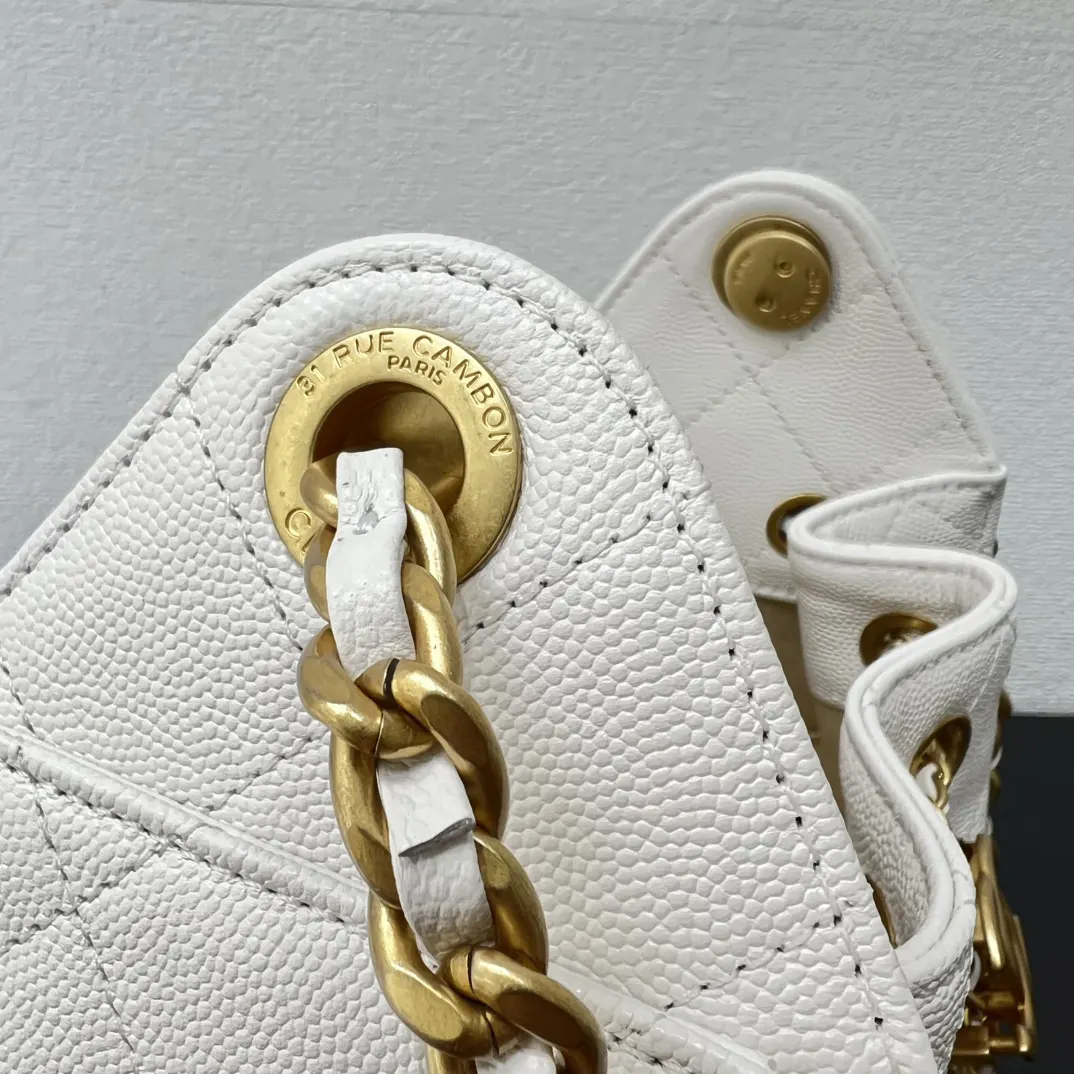 Chanel 22 小号 白色 皮革 链条包