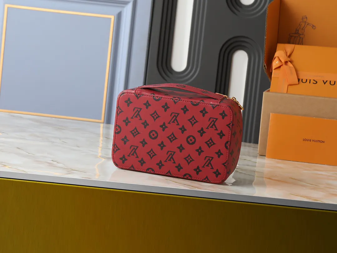 Red Monogram Organizer Pouch Travel