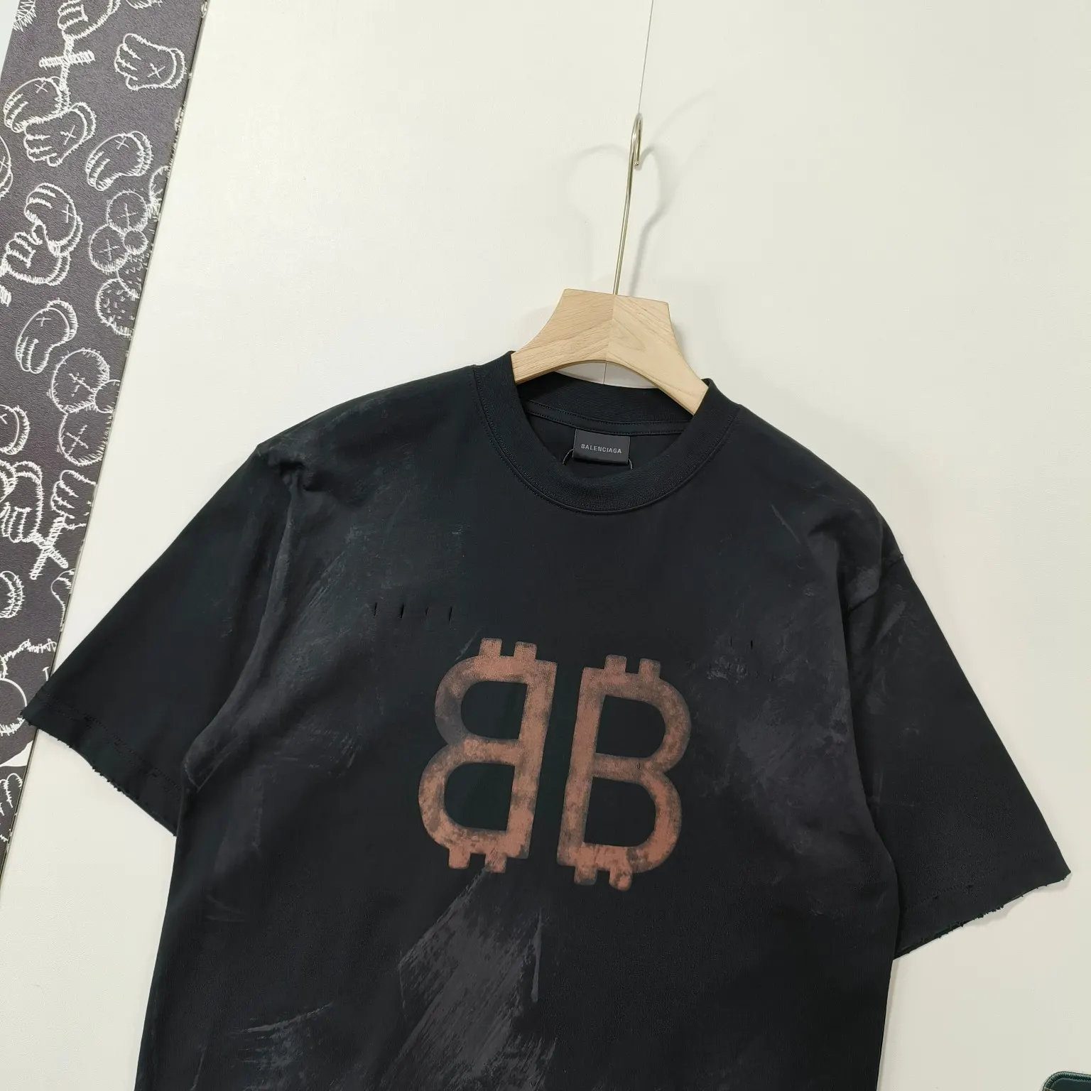 Balenciaga Blue Cotton Logo Short Sleeve T-Shirt Street