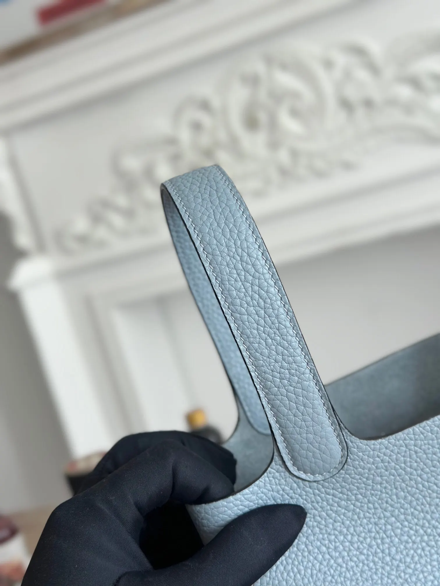 Hermès 亚玛兰 牛皮 手提包 18cm