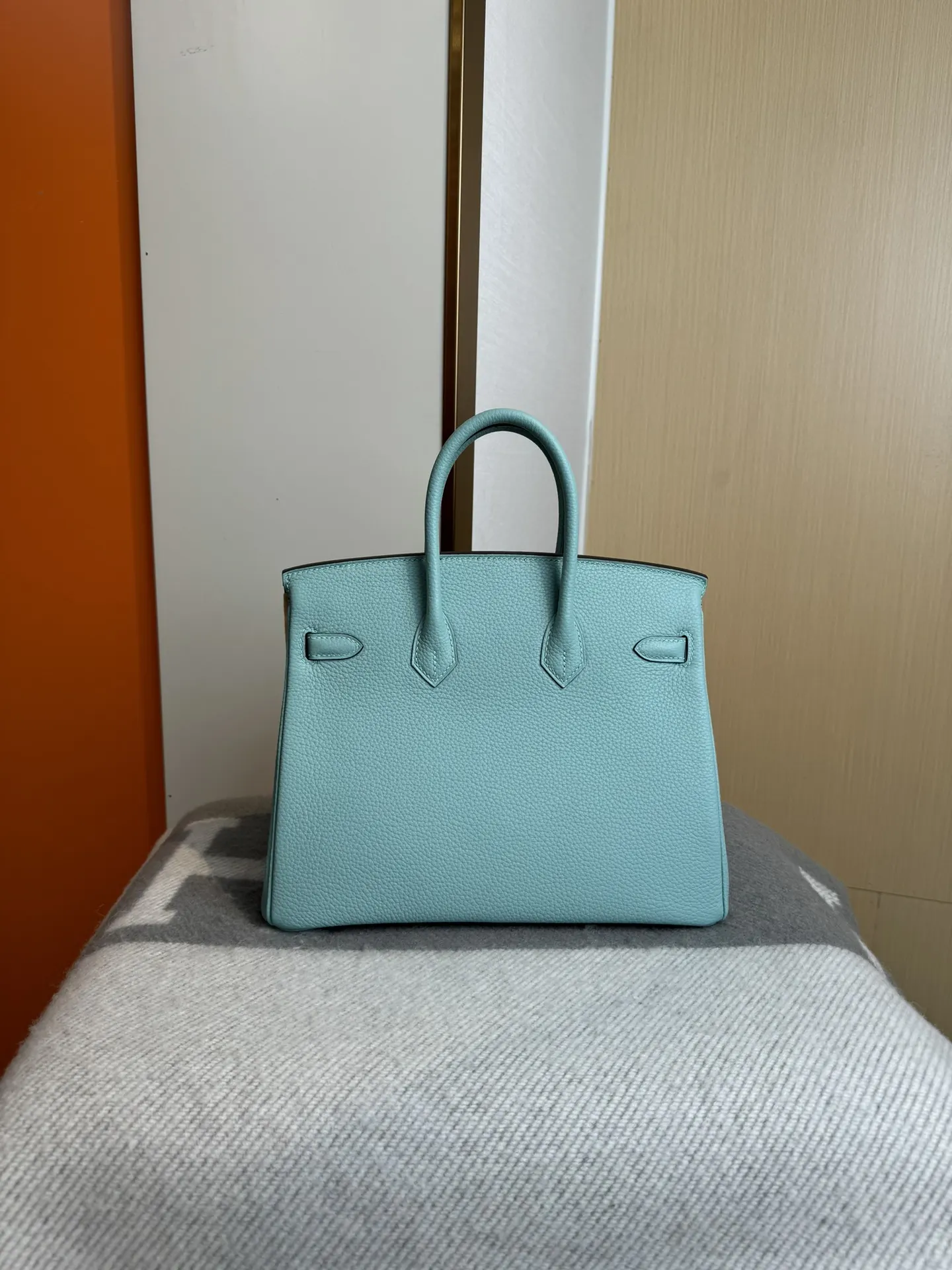 Birkin 铂金 进口Togo皮 马卡龙藍 金 手提包 通勤手提款