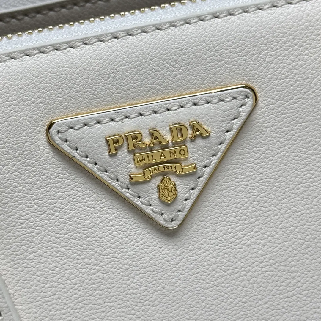 Prada Leather Triangle Logo Handbag