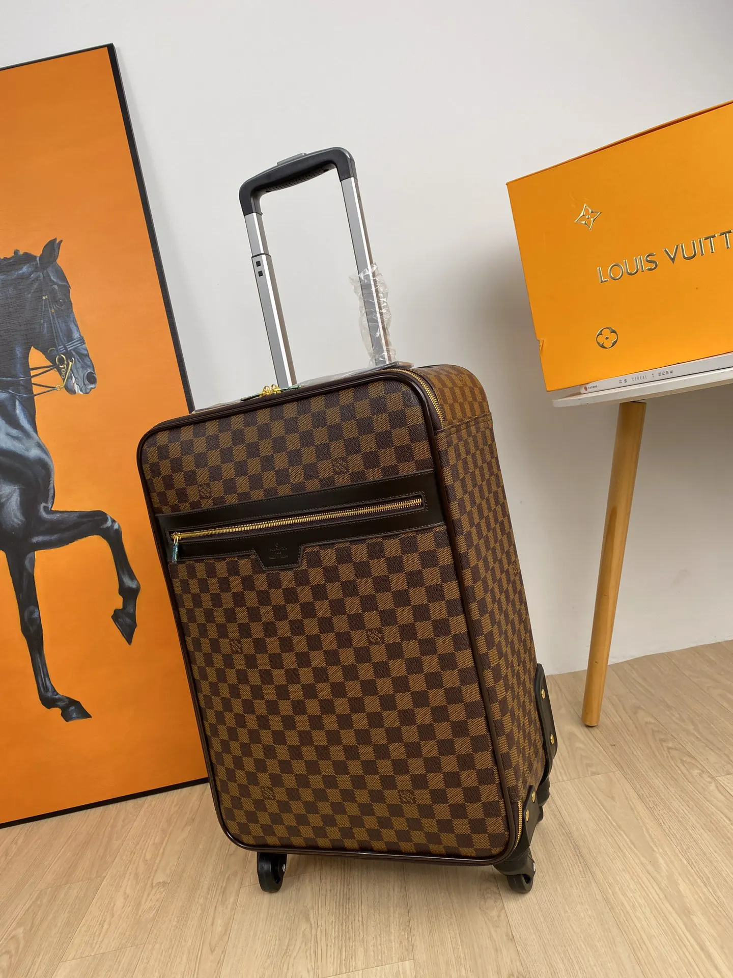 LV 老花 帆布 顏色 克格 老花 啡格 黑色花纹 行李箱 旅行拉杆款 輕便出行款