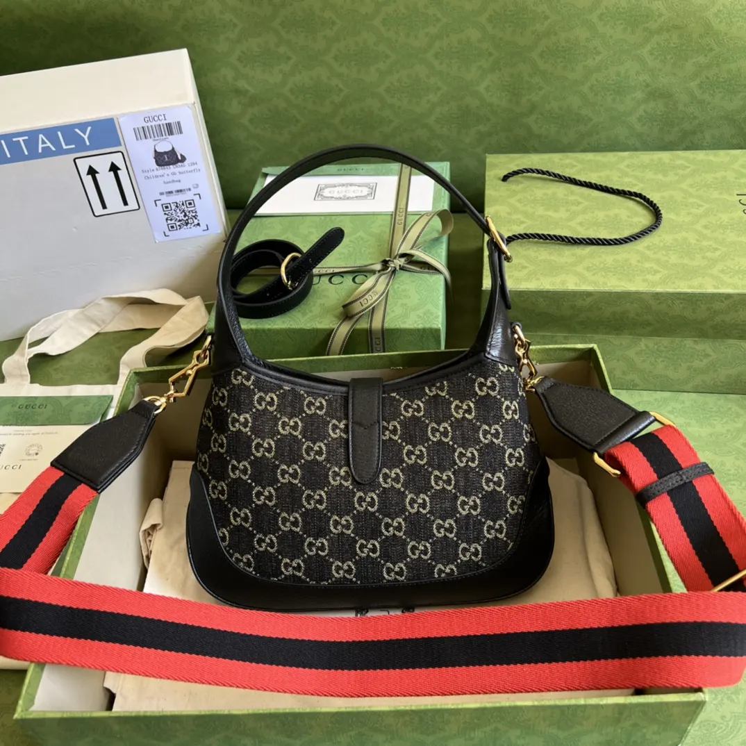 Gucci Jackie 1961 老花焦糖皮革腋下包 單肩斜挎