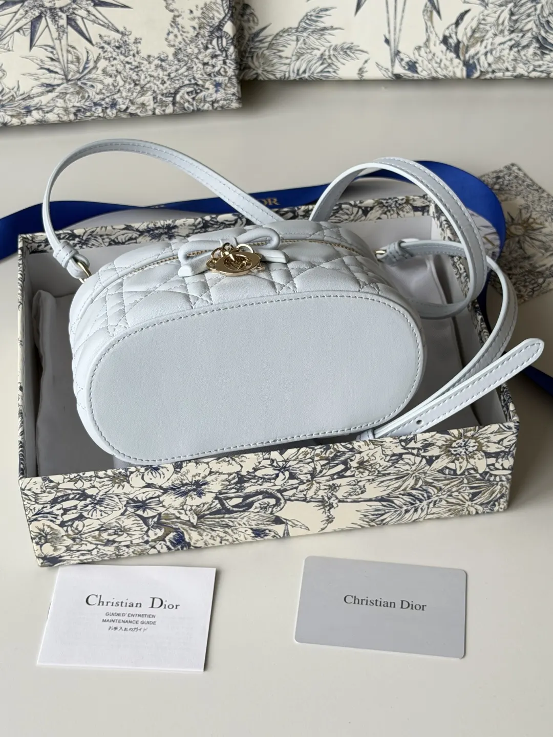 Dior 小號 藍色 皮革 手提包