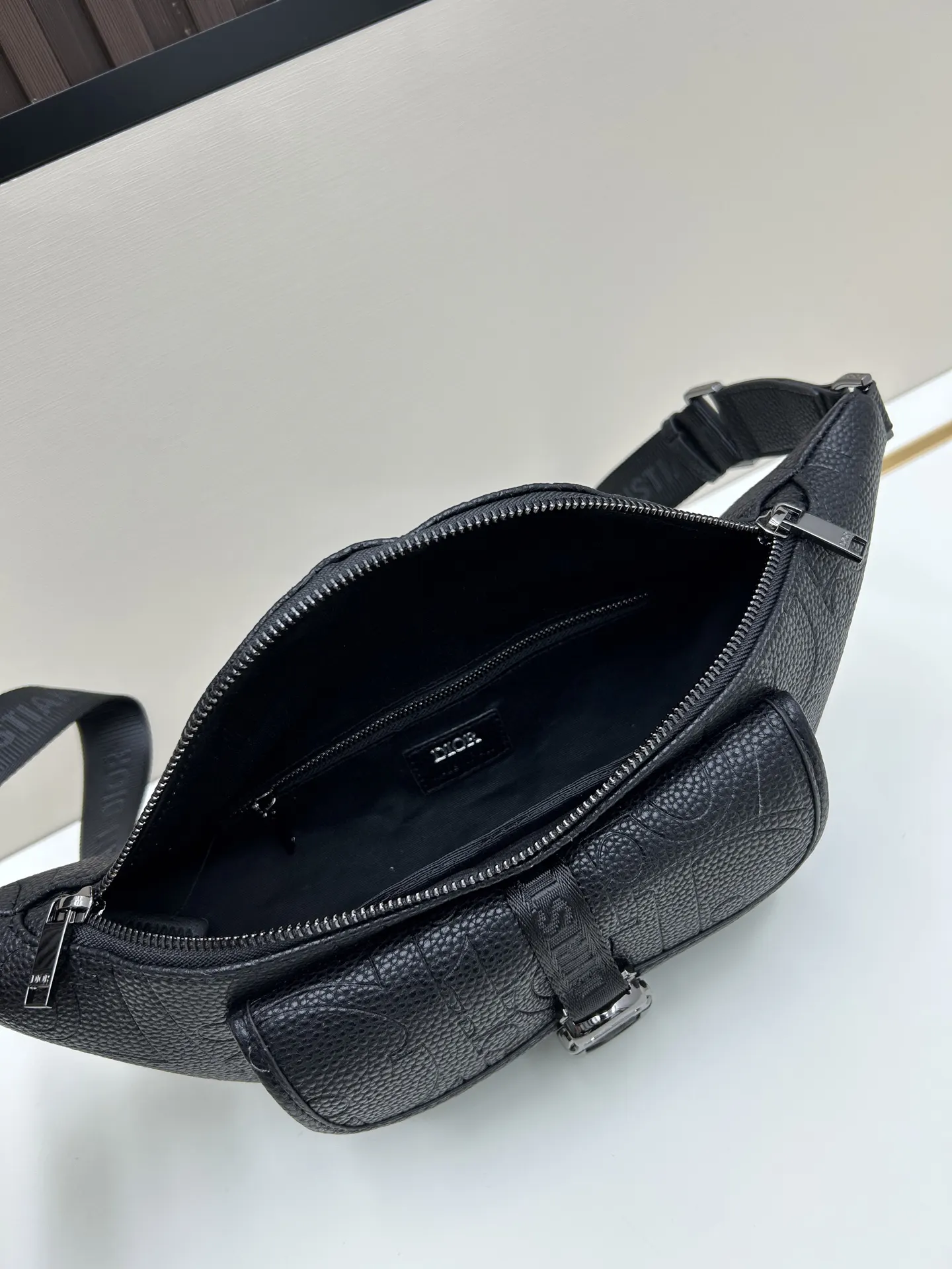 Black Beige Belt Bag Casual Leather Image 8 Black Beige Belt Bag Casual Leather Image 8