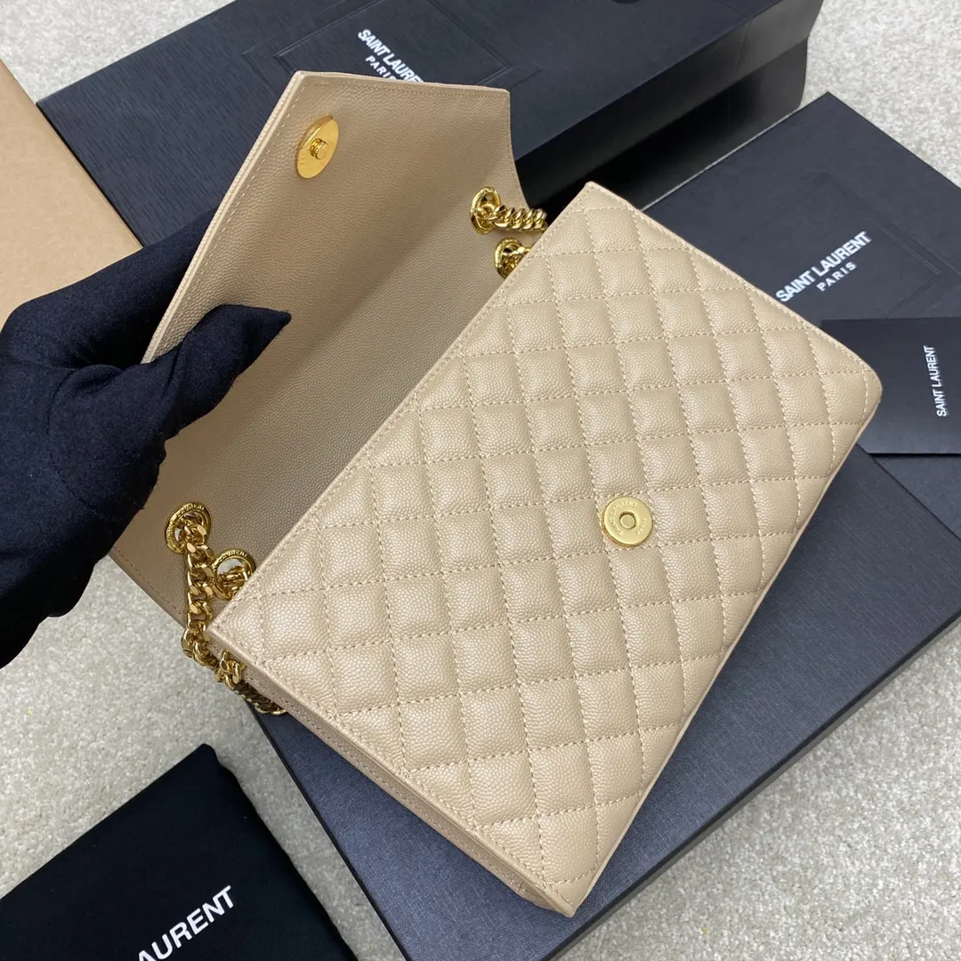 Beige Chain Bag Leather