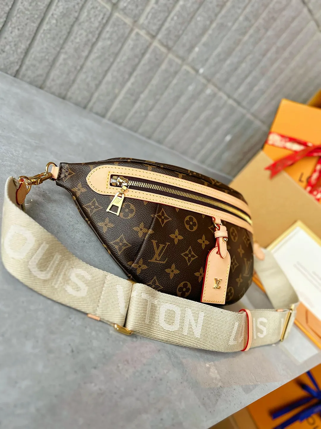 Monogram Belt Bag Casual Leather