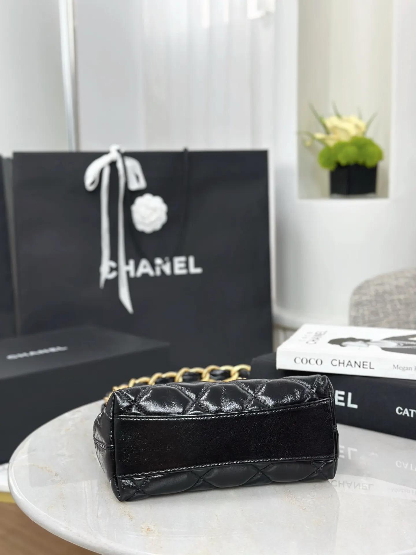 Chanel Oil Wax Sheepskin Hobo Underarm Bag One Shoulder Back