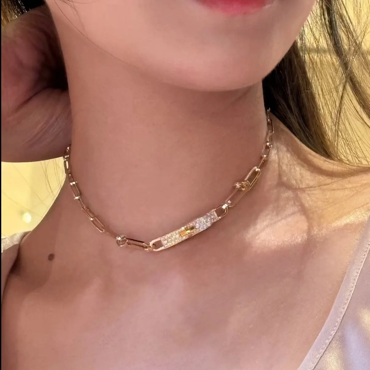 Hermès 银色 首饰 精致配饰 项链