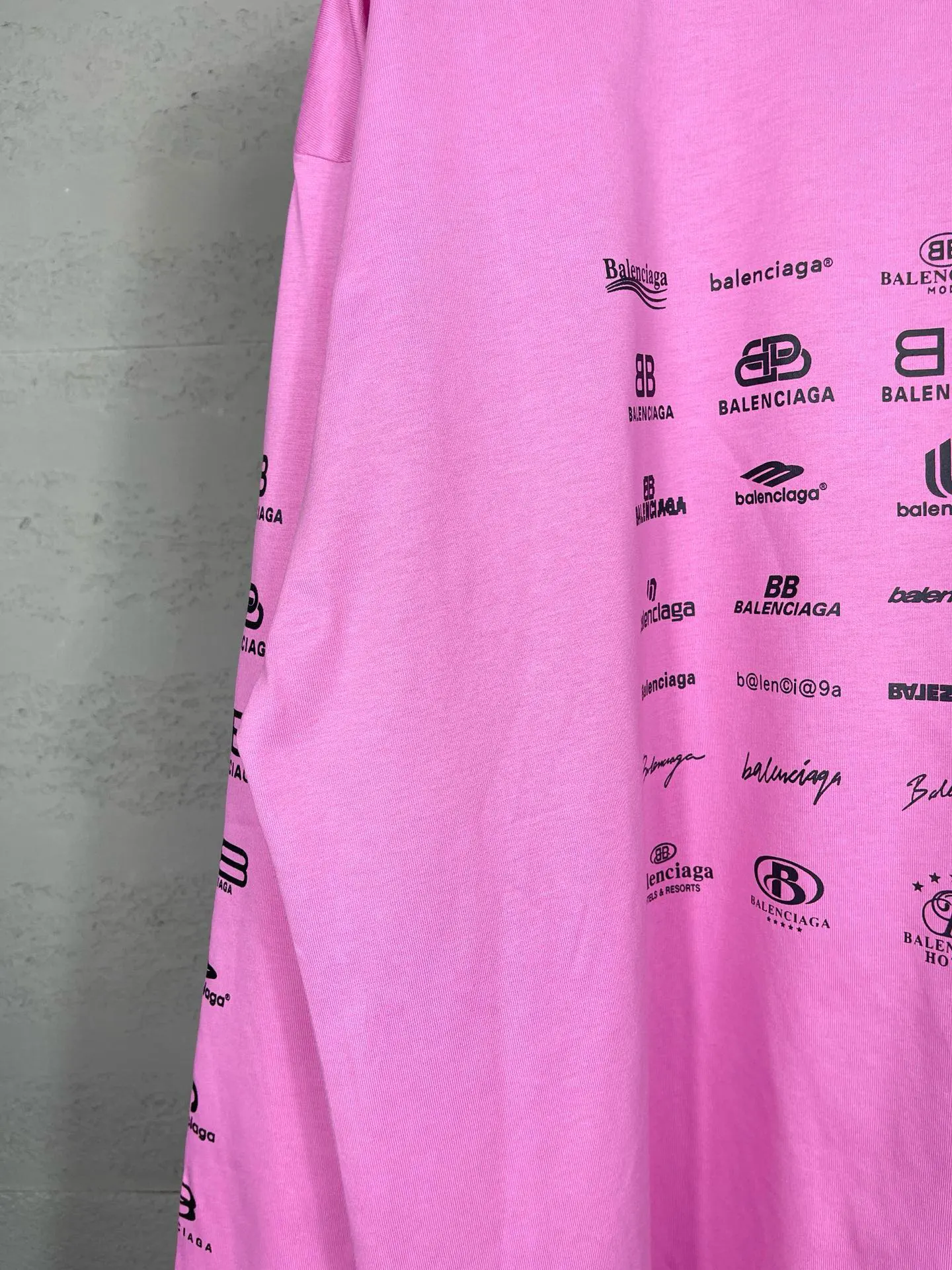 Balenciaga Black Cotton Logo Short Sleeve T-Shirt Loose Casual