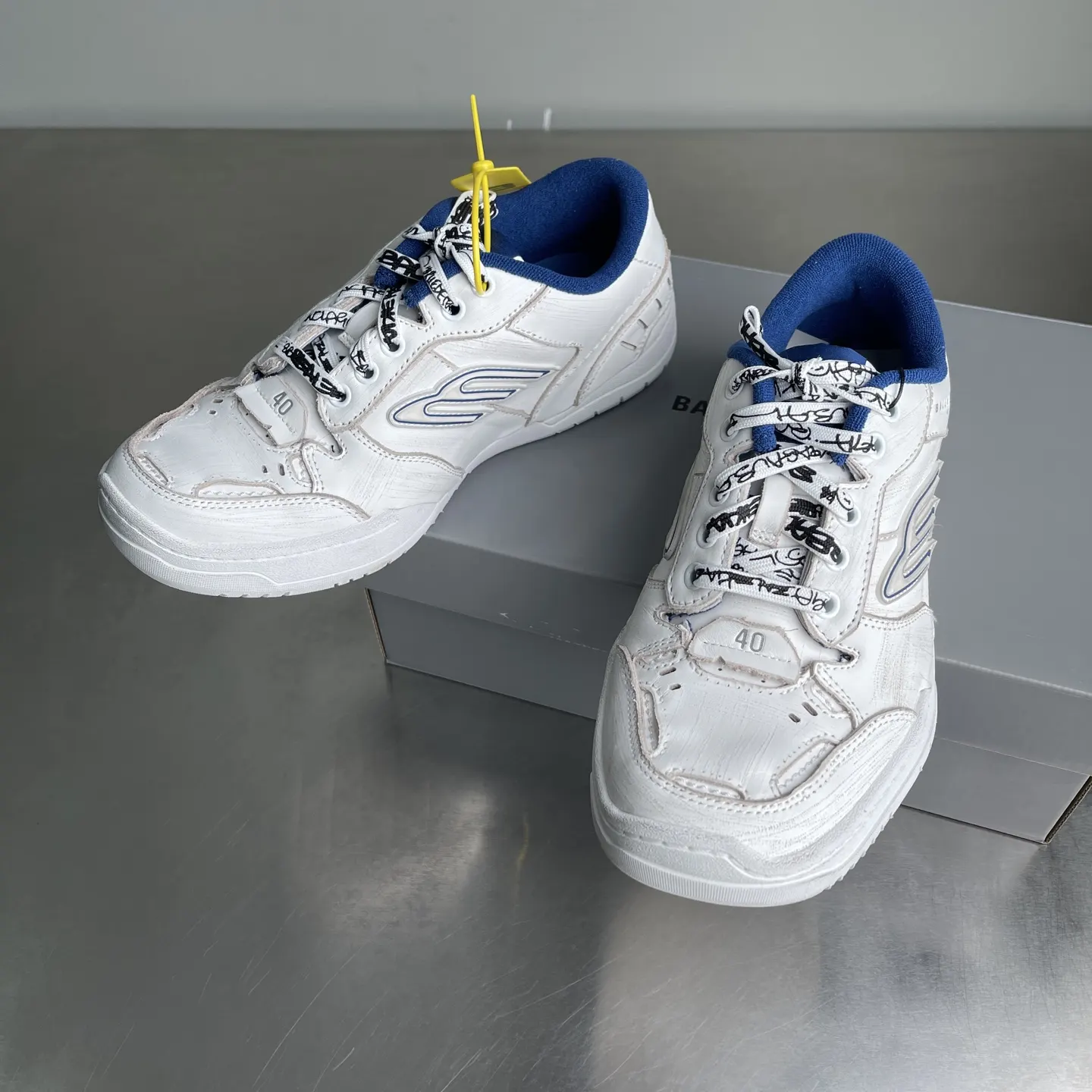 Balenciaga 拼色 牛皮 运动鞋