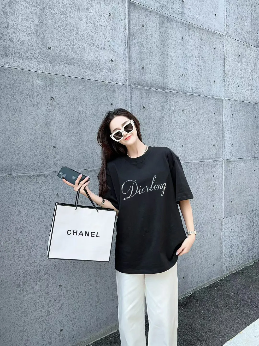 Dior 黑色字母短袖T恤 简约百搭款