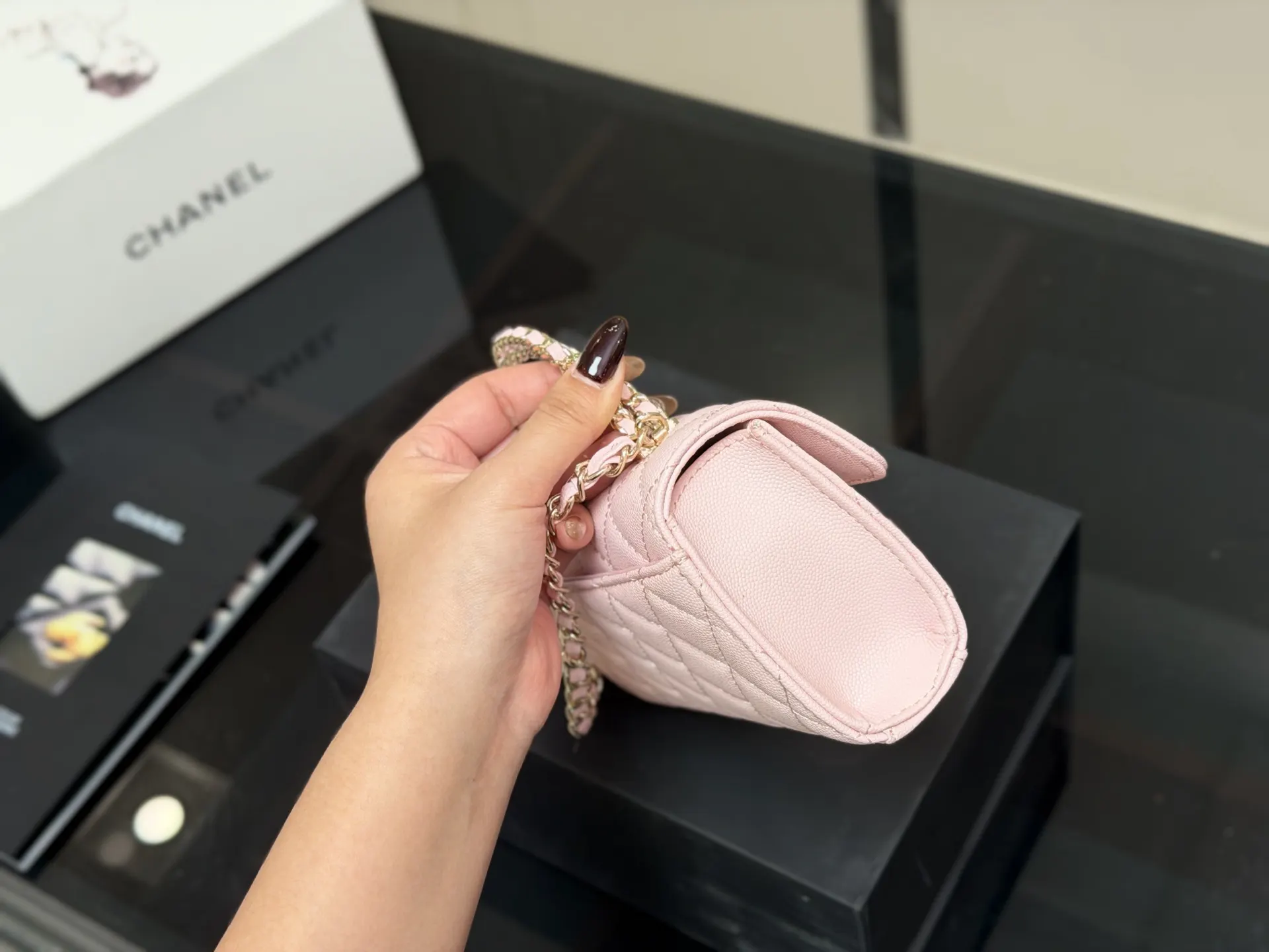 Chanel Top Handle Bag Commuter Leather