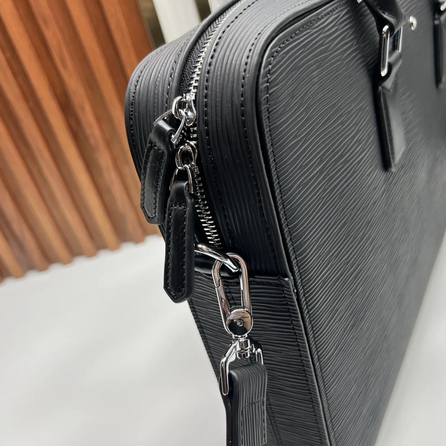 Black Briefcase Business Commuter Leather
