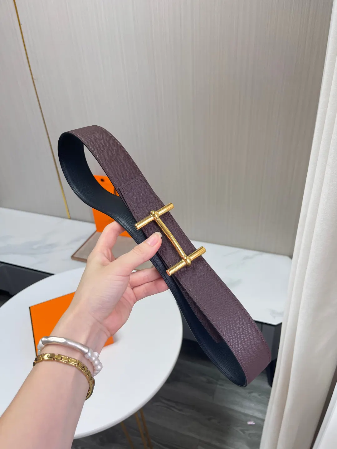 Hermès Calf Leather Accessories Fine Belt