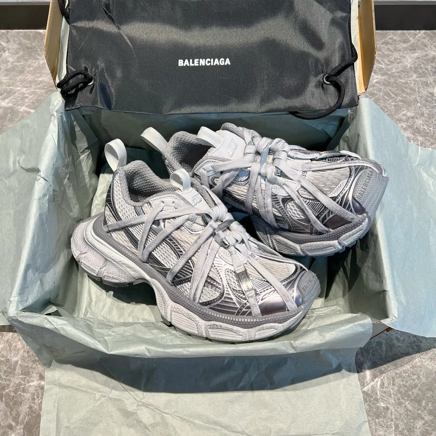 Balenciaga 银色 厚底 运动鞋